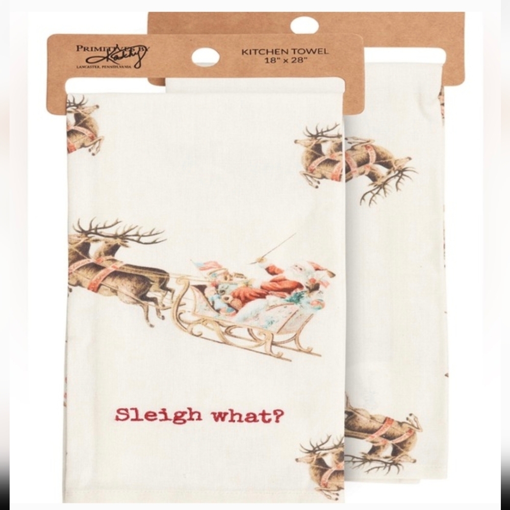 Santa Sleigh What? 2 pc towel set